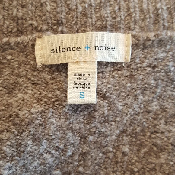 Silent + Noise Open Front overlap Sweater Grey Brown - Picture 6 of 6